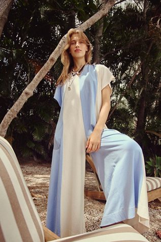 Block Party Cotton One-Piece Jumpsuit by free-est at Free People in Blue, Size: S