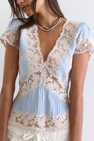 Rixo Lace-Trimmed Vittoria Top