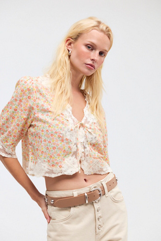 RIXO Ursula Floral Top