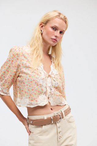 RIXO Ursula Floral Top