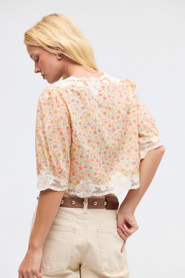 RIXO Ursula Floral Top #1
