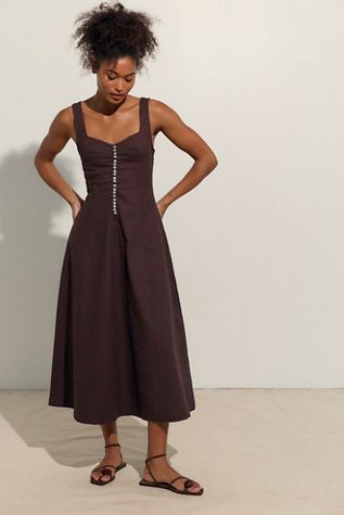 Ruffle It Up Midi Dress | Square Neckline | Free People