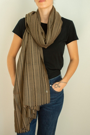 Be Deva Lariat Cashmere Ikat Shawl Scarf