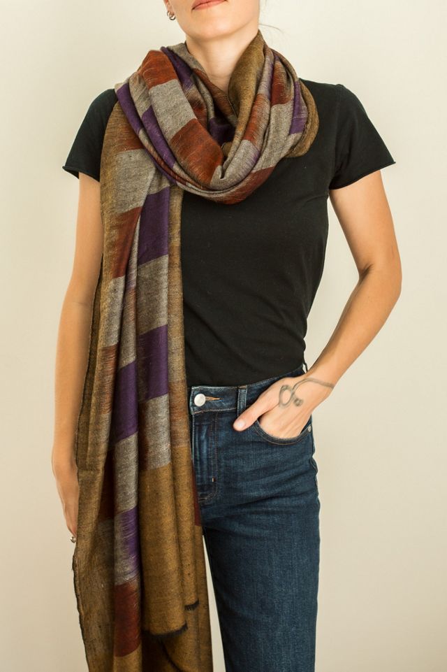 Be Deva Kavya Cashmere Ikat Shawl Scarf