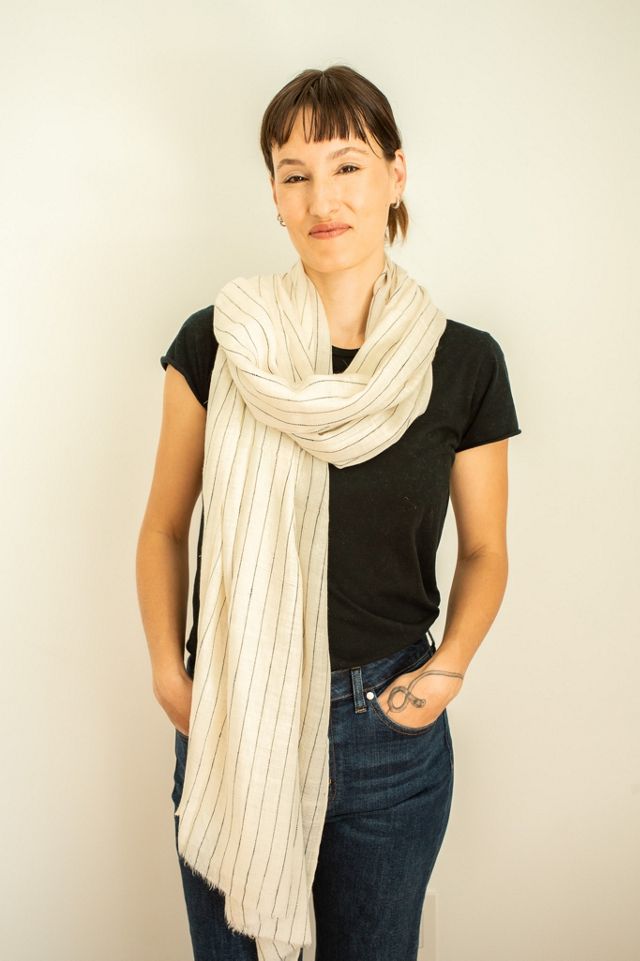 Be Deva Aaina Cashmere Ikat Shawl Scarf #2