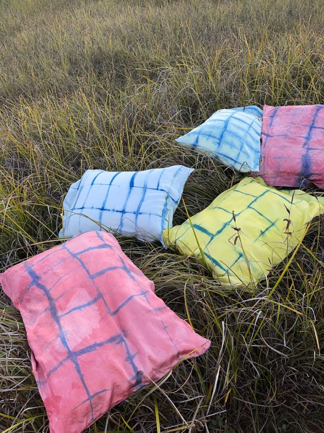Meredith Brion Botanical Dyed Dream Grid Silk Pillowcase #2