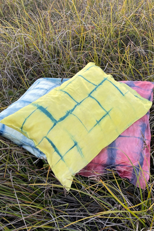 Meredith Brion Botanical Dyed Dream Grid Silk Pillowcase