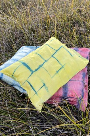 Meredith Brion Botanical Dyed Dream Grid Silk Pillowcase