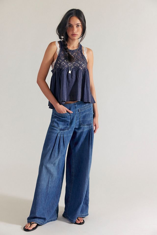 We The Free Plot Twist Pintuck Wide-Leg Jeans #2