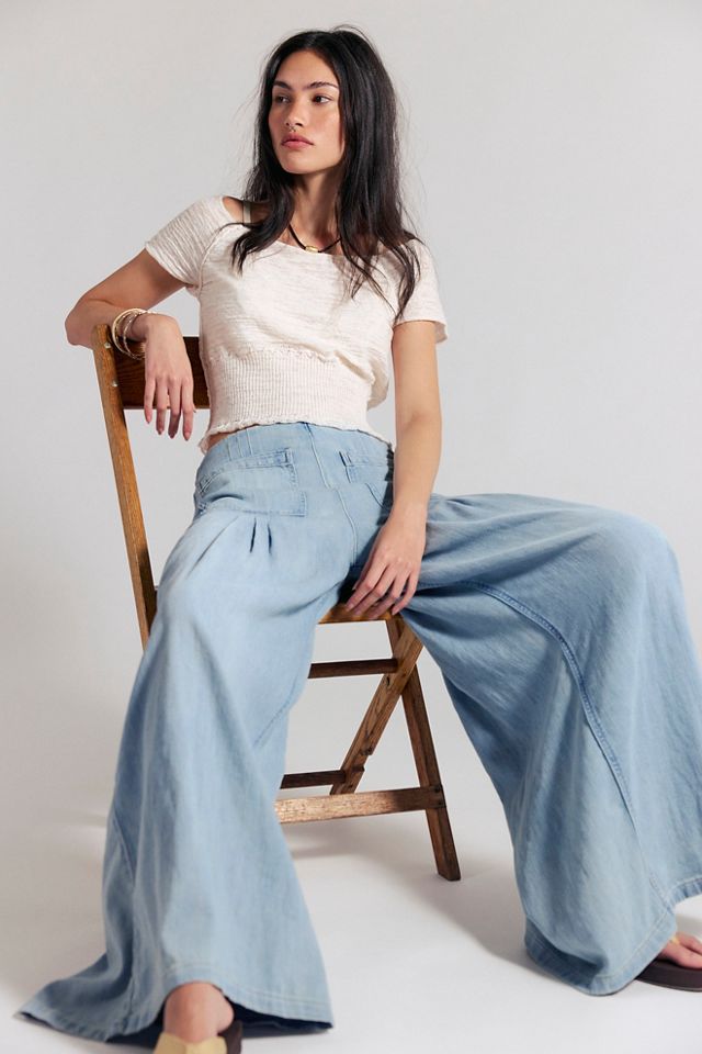 We The Free Plot Twist Pintuck Wide-Leg Jeans #1