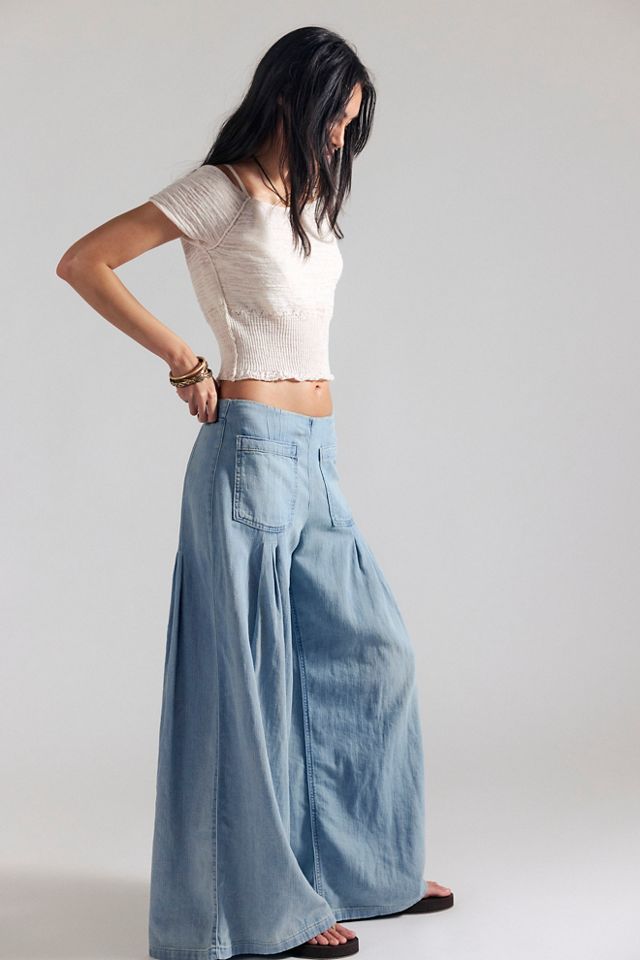 We The Free Plot Twist Pintuck Wide-Leg Jeans #3