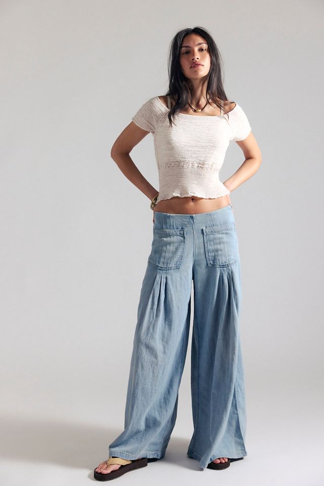 We The Free Plot Twist Pintuck Wide-Leg Jeans #4
