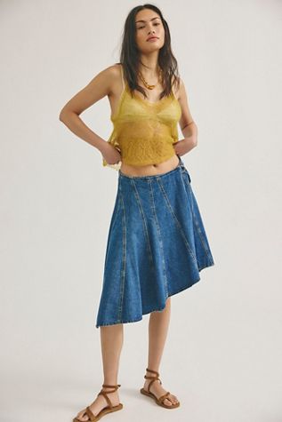 We The Free Off Beat Denim Midi Skirt