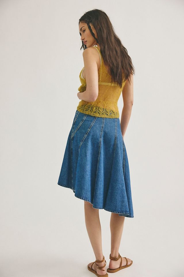 We The Free Off Beat Denim Midi Skirt #2