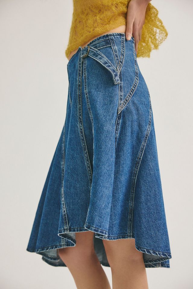 We The Free Off Beat Denim Midi Skirt #1
