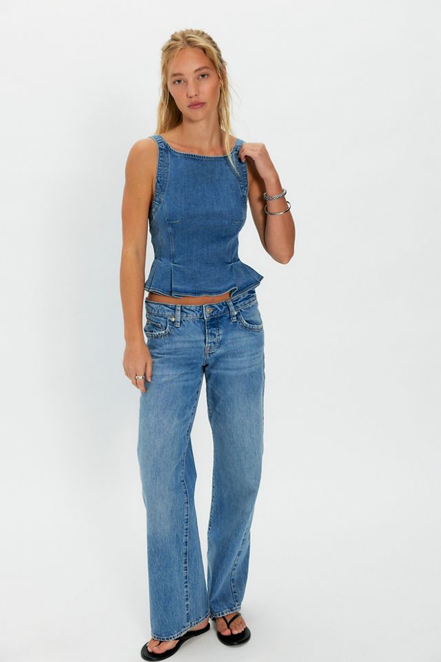 We The Free Sunfaded Denim Top #2