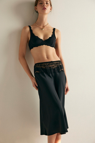 Frankies Bikinis Harper Satin Midi Slip Skirt