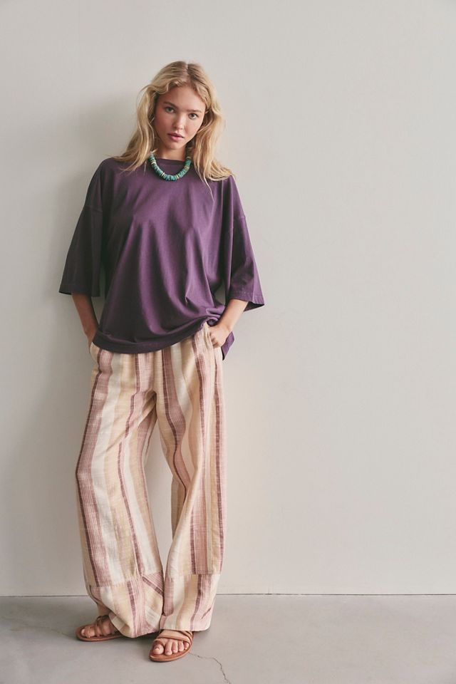 Day's End Linen Striped Pull-On Pants #6