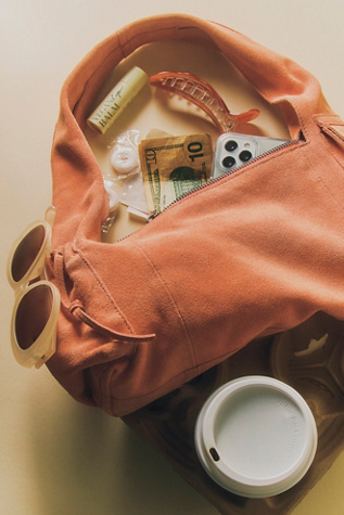 Soto East West Suede Shoulder Bag by Free People in Orange