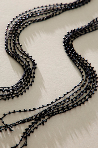 Женское колье Free People Kenzie Beaded Lariat, цвет: Чёрный — фото 2