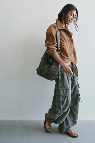 We The Free Dallas Leather Tote Bag at Free People in Black