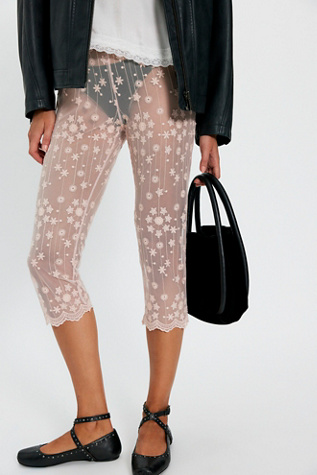 Only Hearts Lucky Star Capri Tights at Free People in Pink, Size: M