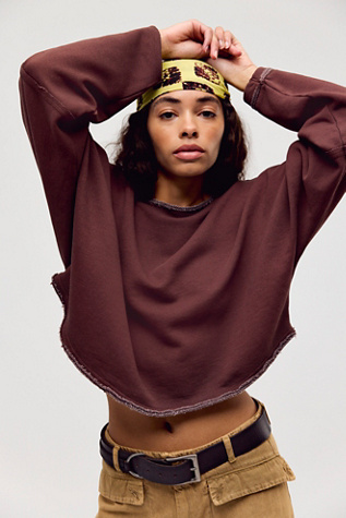 We The Free To The East Pullover at Free People in Shaved Chocolate, Size: XS