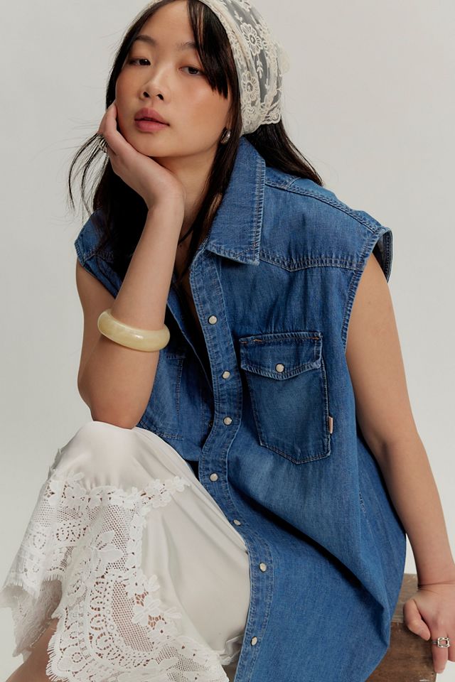 We The Free Sadie Denim Top #4