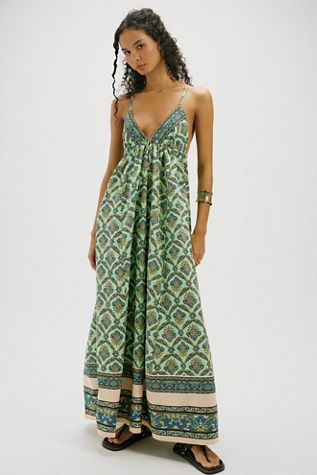 knee length dresses for ladies FREE PEOPLE Maxi BLUEBELL Patchwork Tiered Dress main image 1