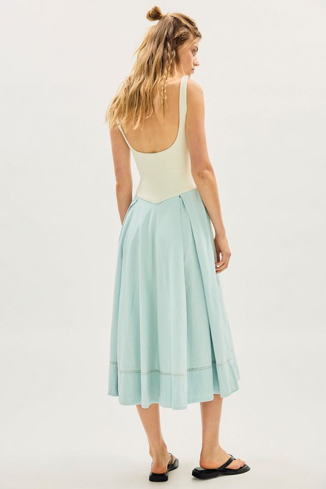 Robe midi en denim Elio #1