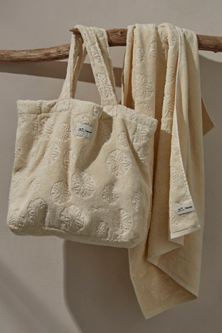 free-est x Slow Tide Sandy Shores Towel & Tote Bag by Slowtide at Free People in White
