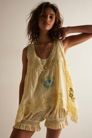 Eye Catcher Bloomsie Romper by Intimately at Free People in Yellow, Size: XS