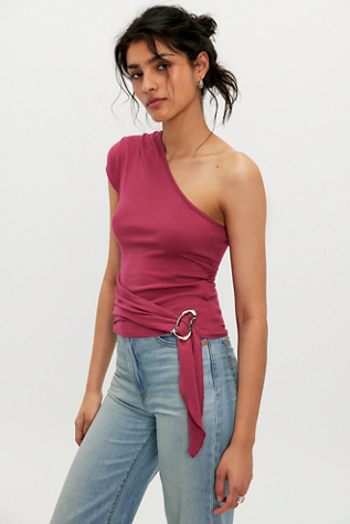 Venetia One-Shoulder Top by Free People in Red, Size: S