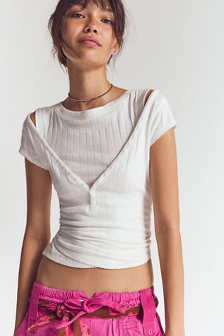 End Game Pointelle Henley Tee