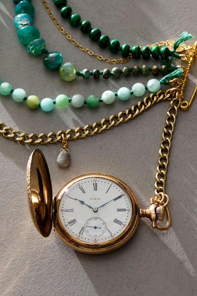 Ariana Ost Vintage Mixed Green Watch Swag Brooch #1
