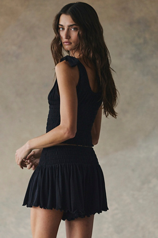 Cute And Smocked Short Set by free-est at Free People in Black, Size: L