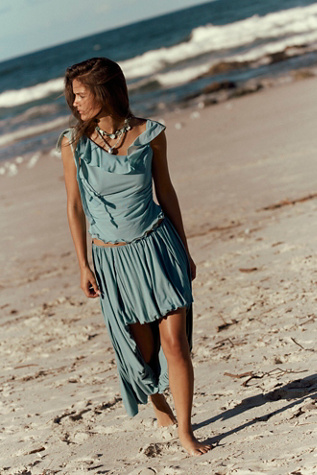 Bubble Up Tiered Skirt by free-est at Free People in Green, Size: XL