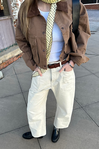 We The Free Minimalist Moxie Barrel Jeans at Free People in White, Size: 25