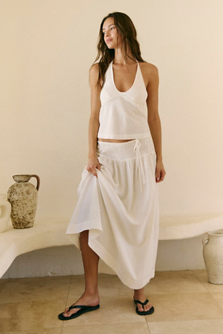 Sandshell Linen Skirt Set