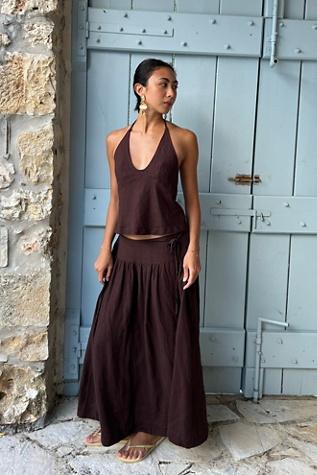 Sandshell Linen Skirt Set