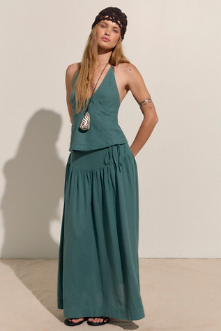 white and beige dress Crossroads Maxi Dress