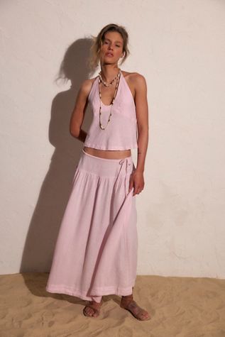Sandshell Linen Skirt Set