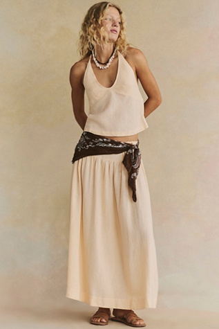 Sandshell Linen Skirt Set
