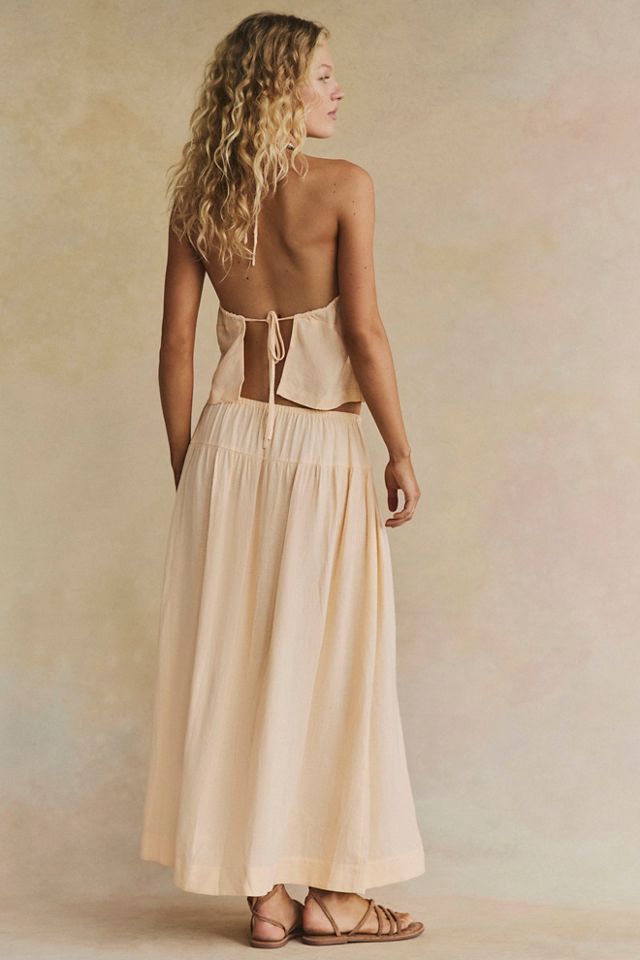 Sandshell Linen Skirt Set #1