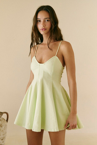 Mini-robe en lin extensible Tan Lines