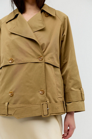 Женская куртка APPARIS Gaia Short Trench, цвет: Оливковый — фото 3