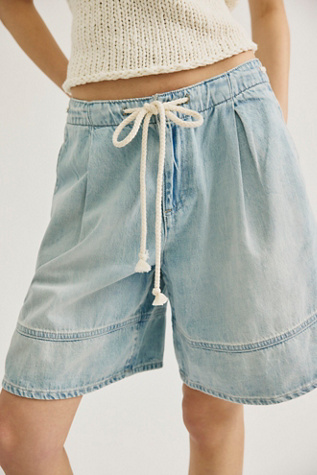 We The Free Escapades Slouch Denim Shorts at Free People in Blue, Size: 27