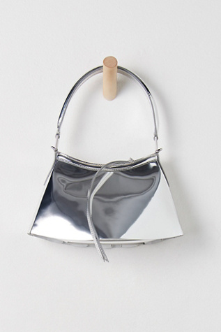 Женская сумка Lacoste Small Mirror Lenglen Leather, цвет: Серебряный — фото 2
