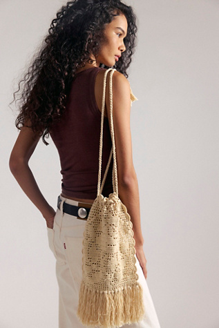 Anna Sui Rose Crochet Bag at Free People in White