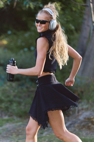 Birdie Bustle Skirt by FP Movement at Free People in Black, Size: XL